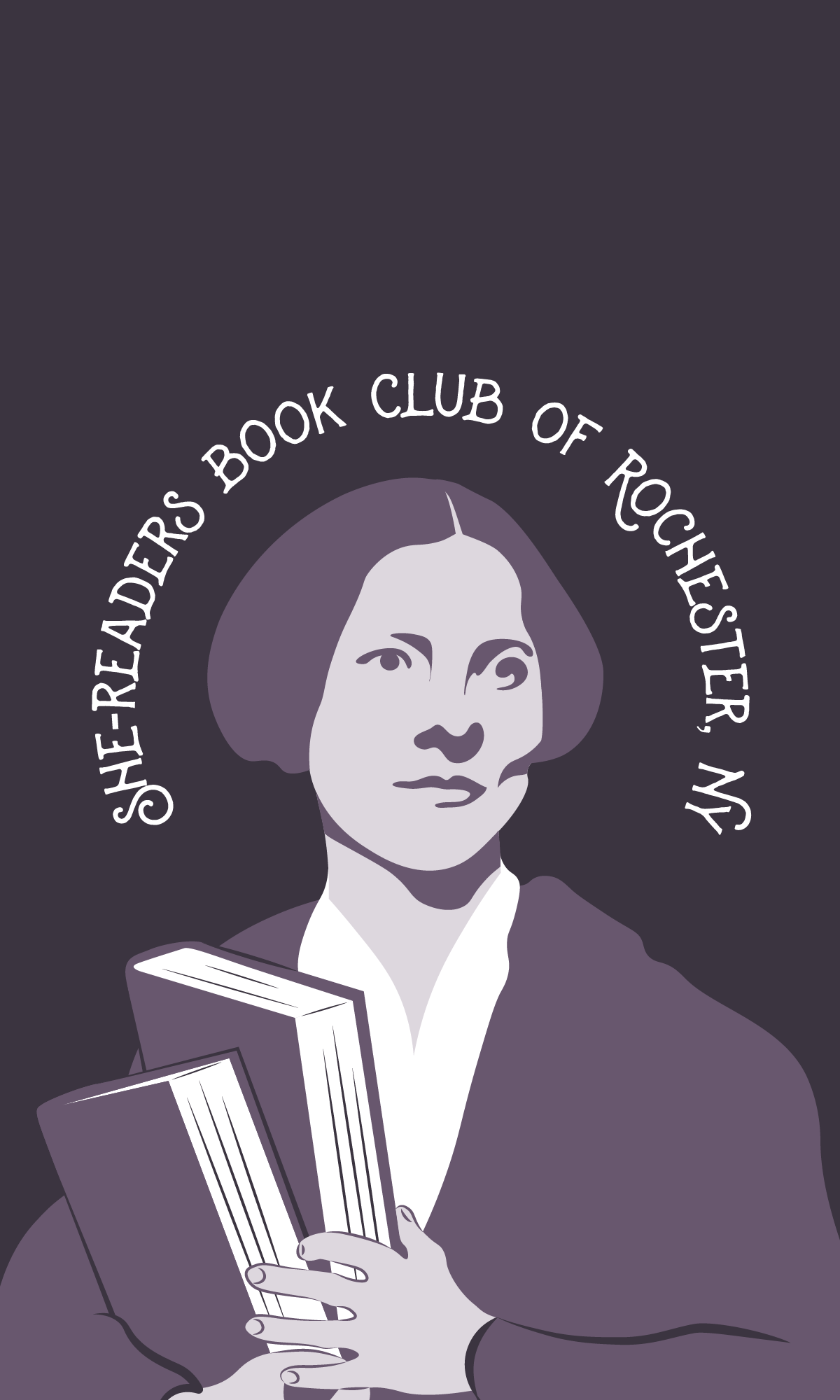 Book club logo design featuring Susan B Anthony